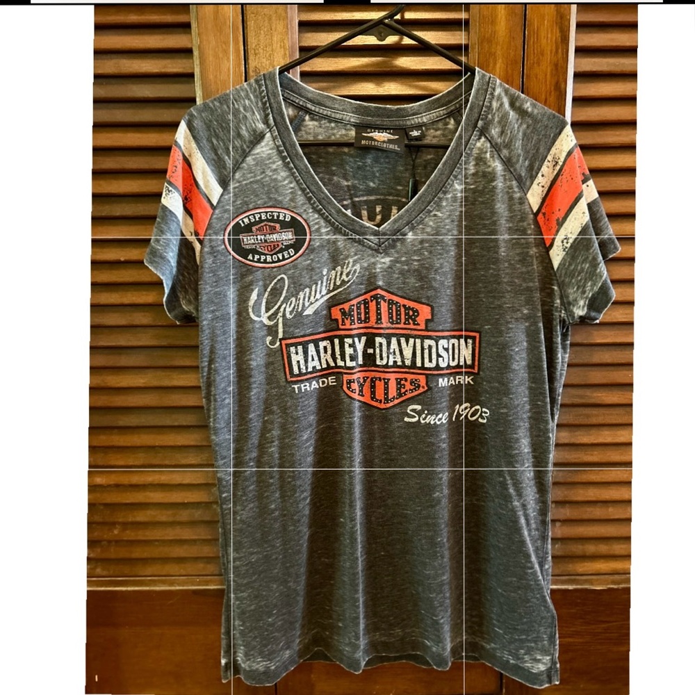 Harley-Davidson Gray V-Neck Tee